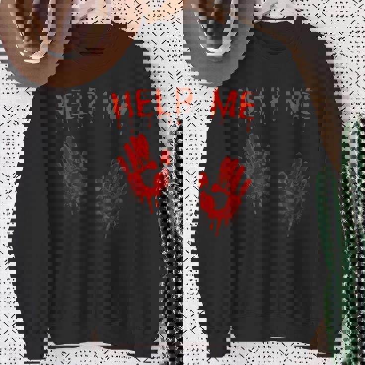 ハロウィーン-血まみれの手血のスプラッターコスチュームゾンビ スウェットシャツ 年配の女性への贈り物