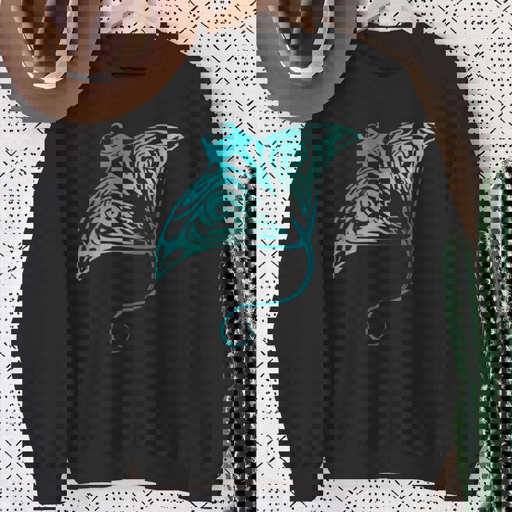 ハワイ トライバル マンタレイ ハワイアン シャツ サメの恋人 スウェットシャツ 年配の女性への贈り物