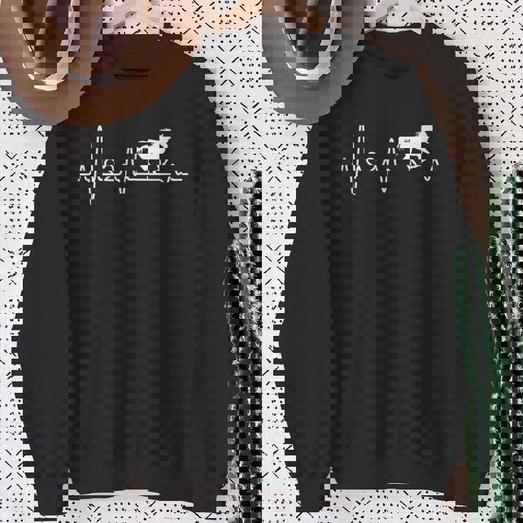 ハートビート、馬、馬好き、ライダー、贈り物、馬が大好き 長袖tシャツ スウェットシャツ 年配の女性への贈り物