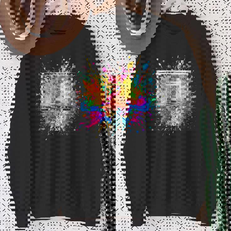 バスケットボール バスケ 面白tシャツ カラフル ゴール おもしろ 服 バスケ部 グッズ ネタ メンズ スウェットシャツ 年配の女性への贈り物