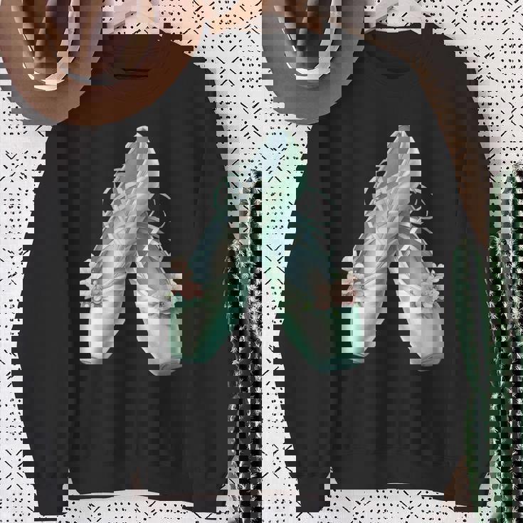 バレリーナガール ミントグリーン ダンス バレエ水彩画 スウェットシャツ 年配の女性への贈り物