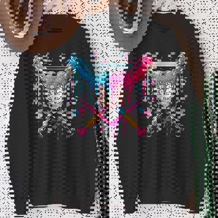 バレンタイン 野球 ハート 滴る アイスクリーム ミニハート スウェットシャツ 年配の女性への贈り物