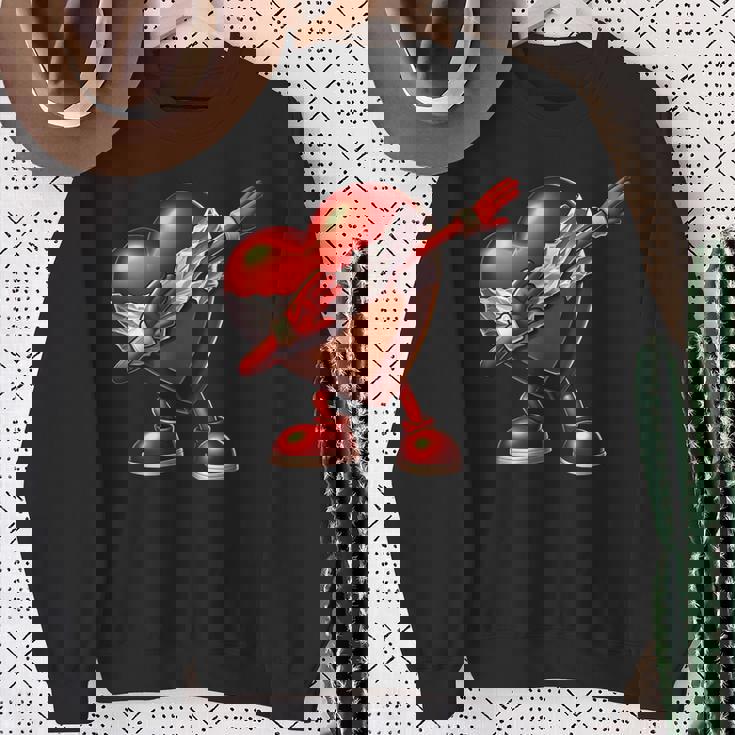 バレンタインデー チョコレート ハート ダビングデザイン スウェットシャツ 年配の女性への贈り物