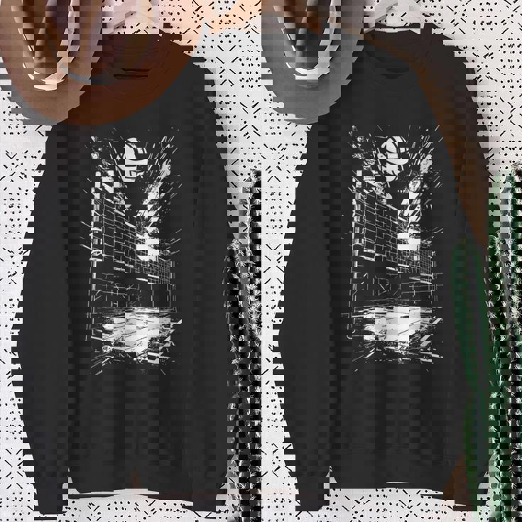 バレーボールのボールを描くバレーボーラー スウェットシャツ 年配の女性への贈り物