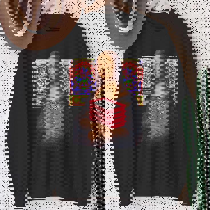 パチンカス 面白いtシャツ モナリザ パチンコ ギャンブル メンズ おもしろ 服 おもしろグッズ ネタ ウケ狙い 長袖tシャツ スウェットシャツ 年配の女性への贈り物