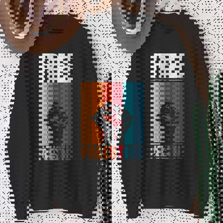 パレスチナ人のためのフリーパレスチナのレトロなビンテージデザイン 長袖tシャツ スウェットシャツ 年配の女性への贈り物
