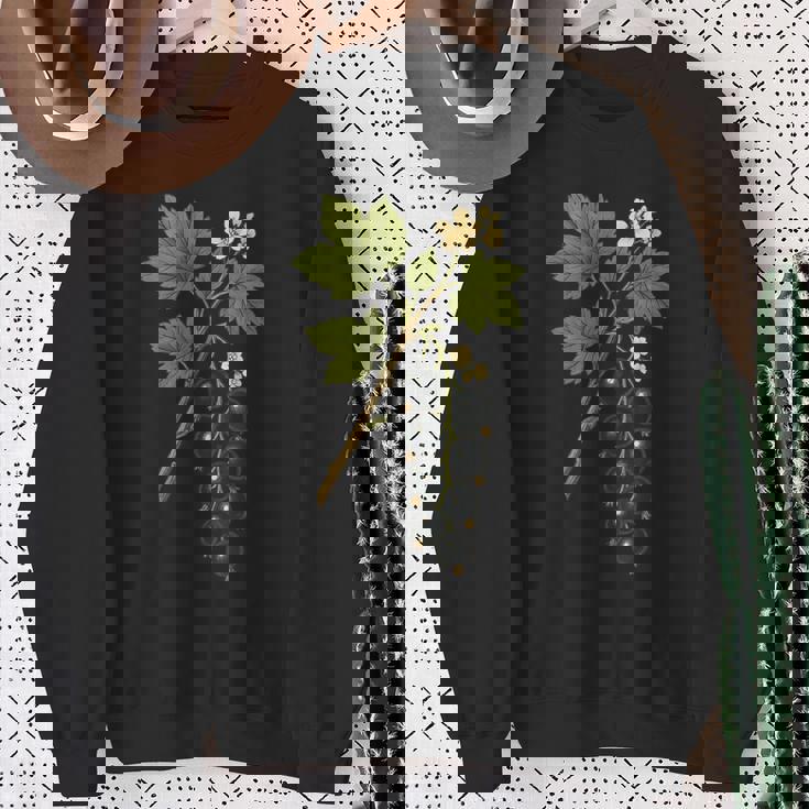 ビンテージボタニカルブラックカラント自然アートプリント スウェットシャツ 年配の女性への贈り物