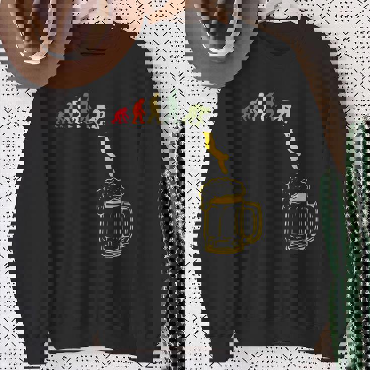 ビール 酒 面白いtシャツ 人類の進化 飲み おもしろ 飲み会 のんべえ メンズ ネタ 服 スウェットシャツ 年配の女性への贈り物