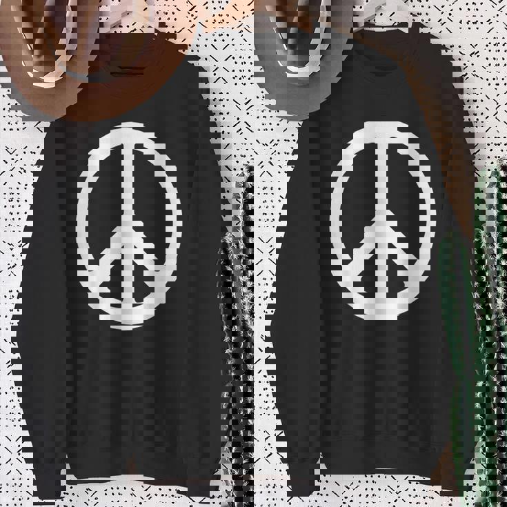 ホワイト ピースサイン スウェットシャツ 年配の女性への贈り物