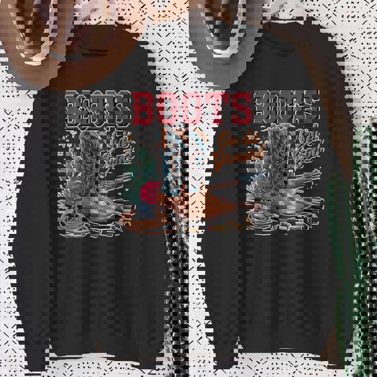 ブーツ オン グラウンド カウガール カウボーイ ウエスタン スウェットシャツ 年配の女性への贈り物