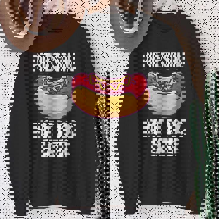 プロフェッショナルホットドッグイーターファニーホットドッグ スウェットシャツ 年配の女性への贈り物