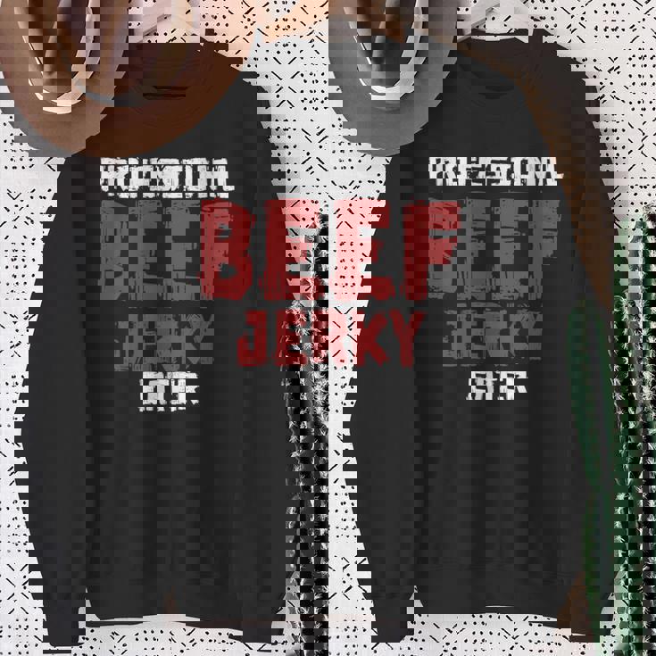 プロフェッショナル・ビーフ・ジャーキー・イーター 肉好き 長袖tシャツ スウェットシャツ 年配の女性への贈り物