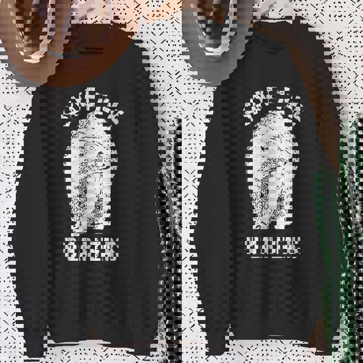 ホッキョクグマを救え 絶滅危惧種の北極動物 スウェットシャツ 年配の女性への贈り物