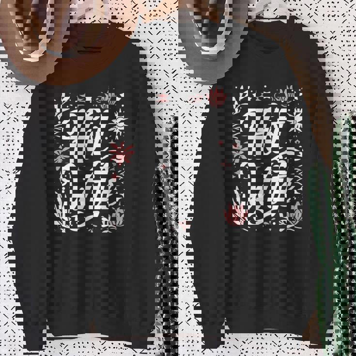 ホットワイフライフスタイルセクシーホットワイフ 長袖tシャツ スウェットシャツ 年配の女性への贈り物