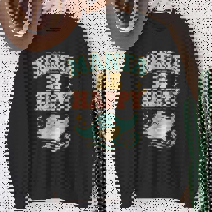 マンタ・ビ・ハッピー スウェットシャツ 年配の女性への贈り物