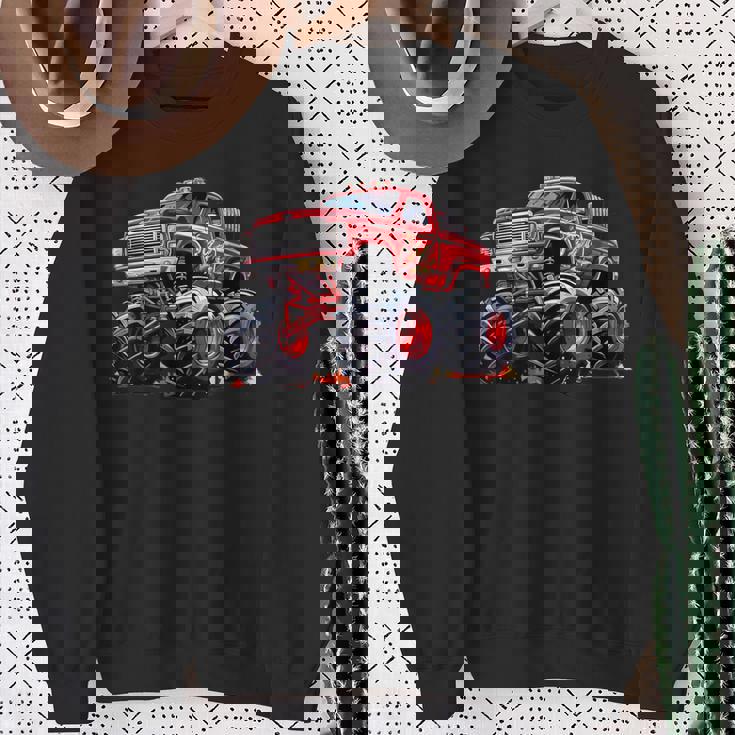 モンスタートラック 幼児用 キッズ レトロ ヴィンテージ モンスタートラック スウェットシャツ 年配の女性への贈り物