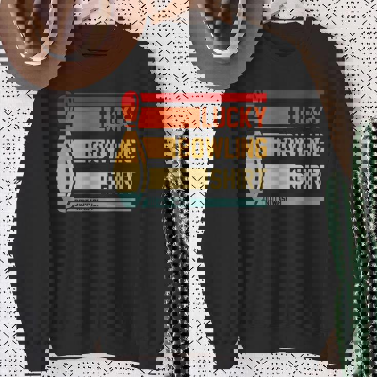 ラッキーボーリングシャツ おもしろボーリングトーナメントボウラーヴィンテージ スウェットシャツ 年配の女性への贈り物