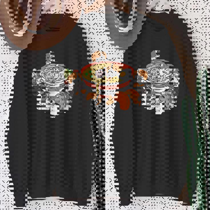 ラーメン寿司キャバリア・キング・チャールズ・スパニエル犬 スウェットシャツ 年配の女性への贈り物