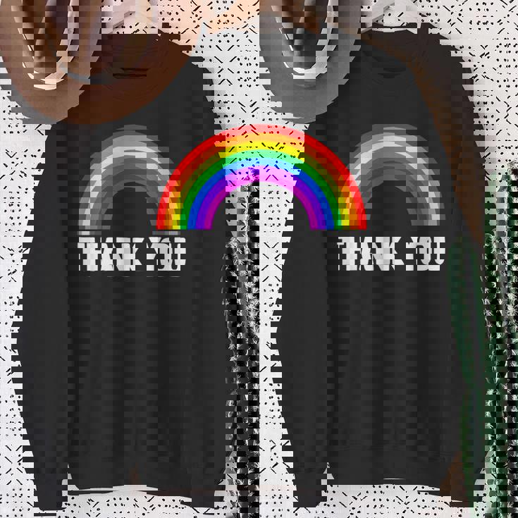 レインボー Thank You スウェットシャツ 年配の女性への贈り物