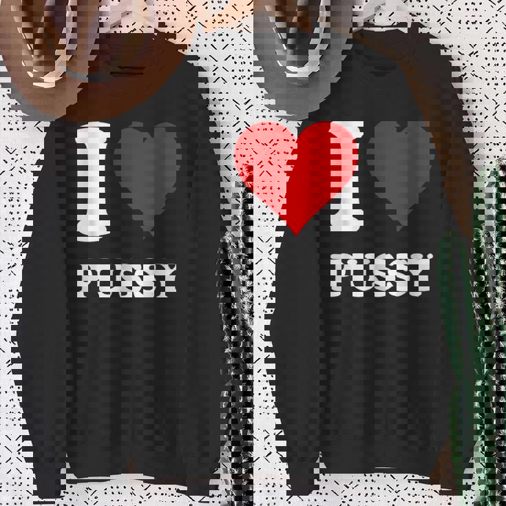 レッドハート I Love Pussy スウェットシャツ 年配の女性への贈り物