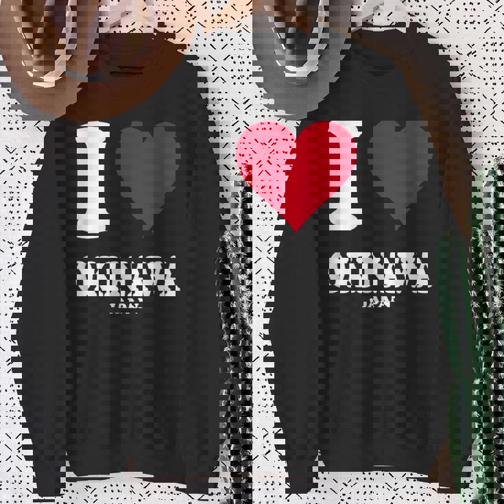 レッドハート I Love 沖縄 スウェットシャツ 年配の女性への贈り物