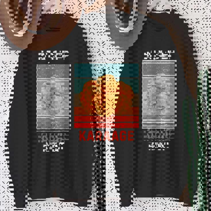 レトロ 食べる 寝る からあげ リピート ヴィンテージ からあげ フード好き スウェットシャツ 年配の女性への贈り物