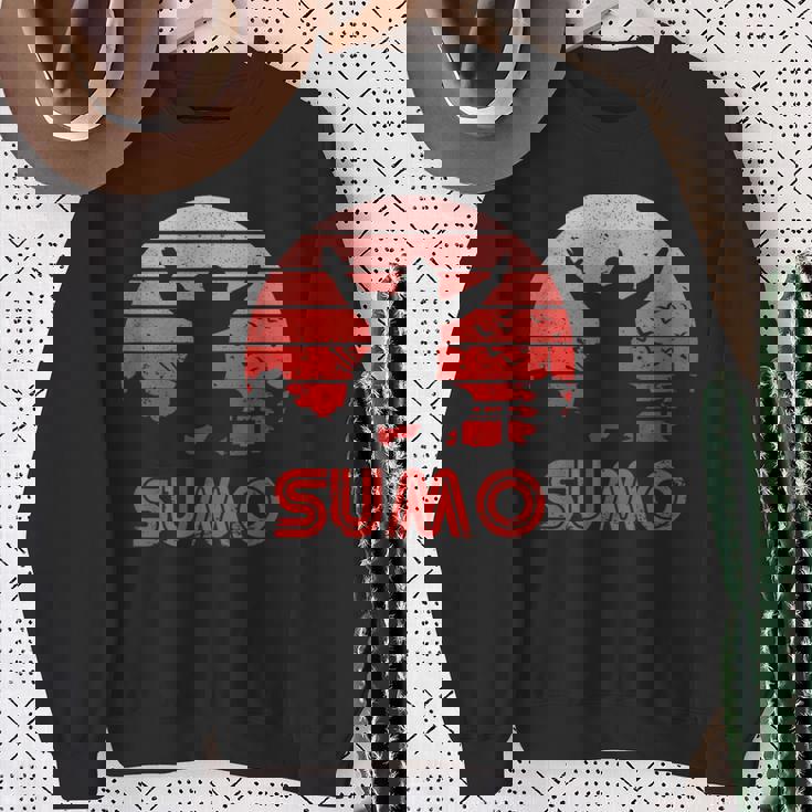 レトロサンセット相撲 スウェットシャツ 年配の女性への贈り物