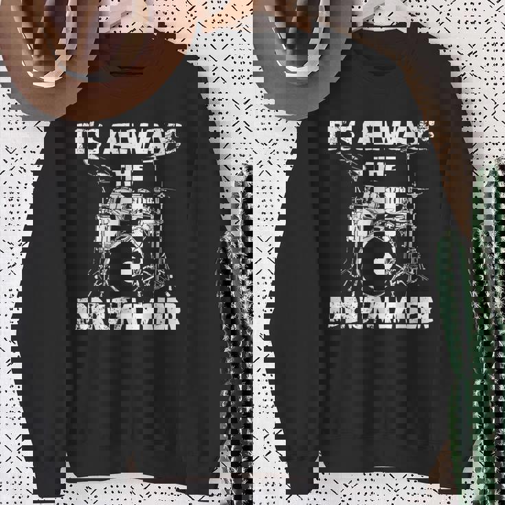 ロックミュージックドラマー スウェットシャツ 年配の女性への贈り物