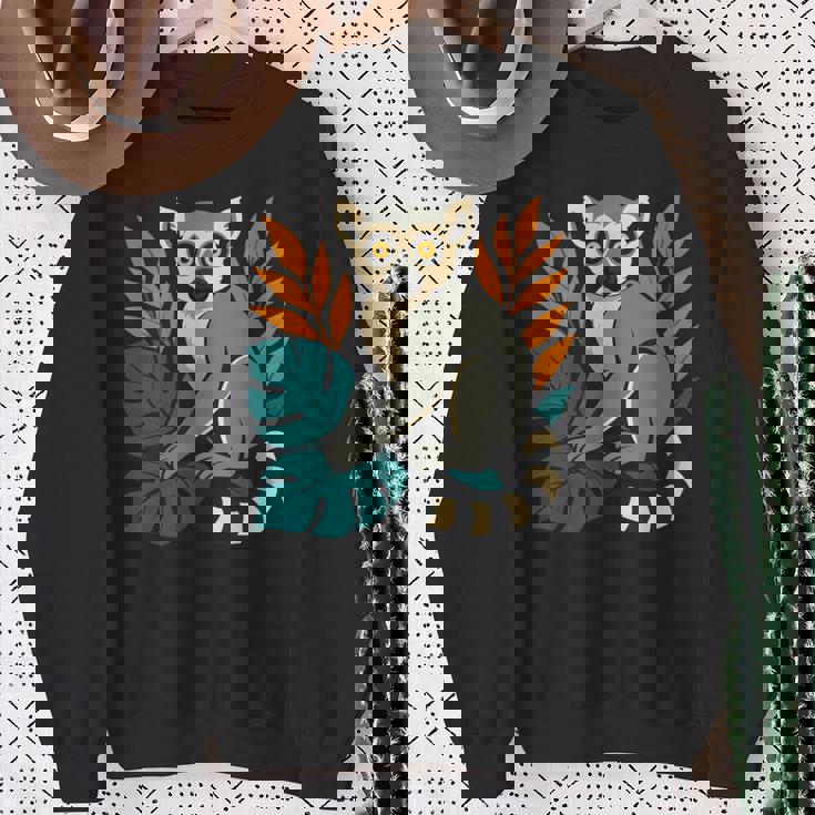 ワオキツネザル 長袖tシャツ スウェットシャツ 年配の女性への贈り物