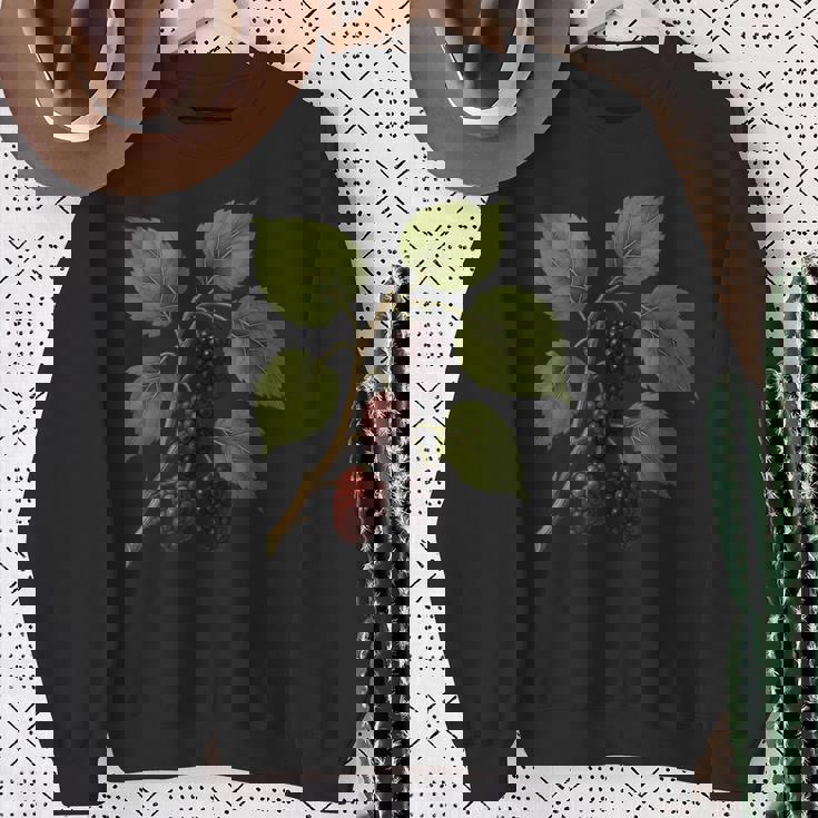 ヴィンテージ ボタニカル 桑 自然 フルーツ アートプリント スウェットシャツ 年配の女性への贈り物