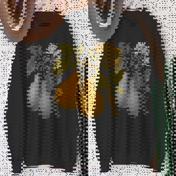 ヴィンテージボタニカル梨アートプリント スウェットシャツ 年配の女性への贈り物