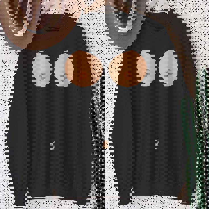 乳首おへそボタン おっぱい 面白いコスチューム スウェットシャツ 年配の女性への贈り物