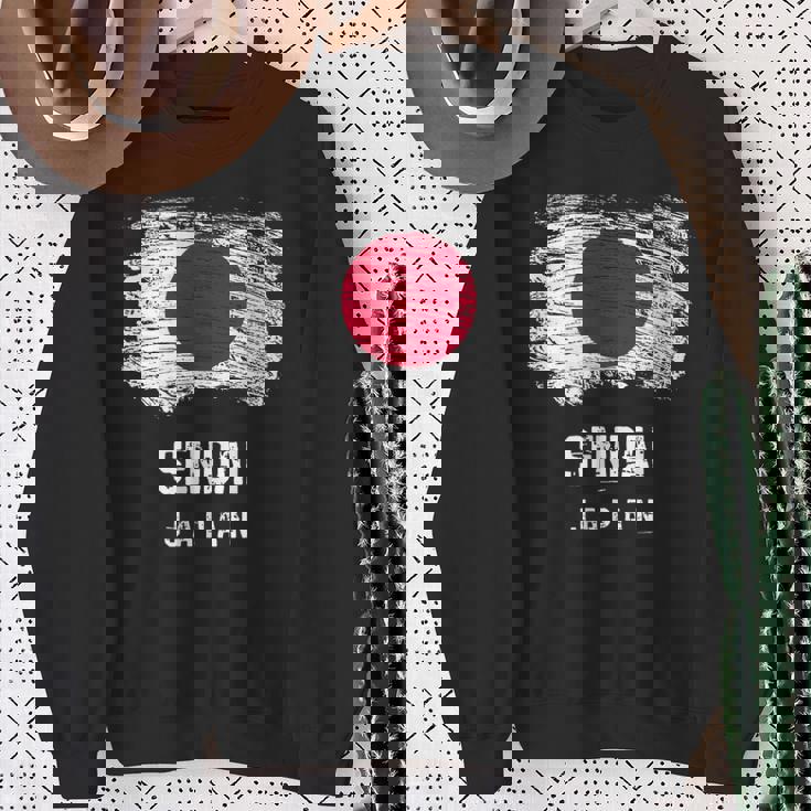 仙台ジャパン 休暇お土産 日本国旗 アンティーク調 スウェットシャツ 年配の女性への贈り物