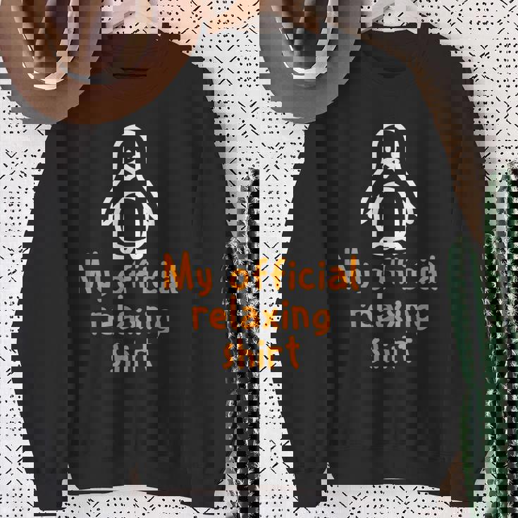 公式ペンギンリラックスタイムジョークミニマル癒し スウェットシャツ 年配の女性への贈り物