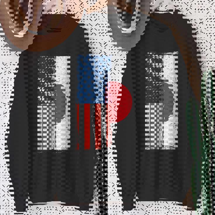 半日半 アメリカ国旗 日米ルーツ スウェットシャツ 年配の女性への贈り物