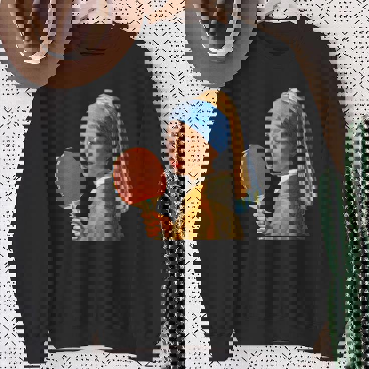 卓球 面白いtシャツ ボール ピンポン おもしろ 服 ネタ メンズ 卓球部 おもしろグッズ 大人 子供 長袖tシャツ スウェットシャツ 年配の女性への贈り物