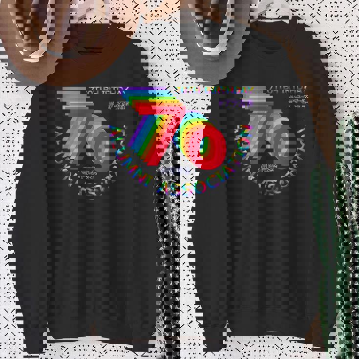 古希 同窓会 70歳 アラ古希 70歳誕生日 古希祝い 長寿 七色 70古希の集まり レインボーカラー 虹色 スウェットシャツ 年配の女性への贈り物