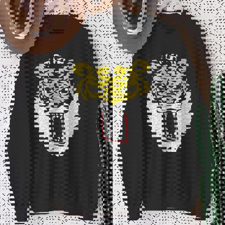 和風タイガーフェイス – ゆるかわ虎デザイン スウェットシャツ 年配の女性への贈り物