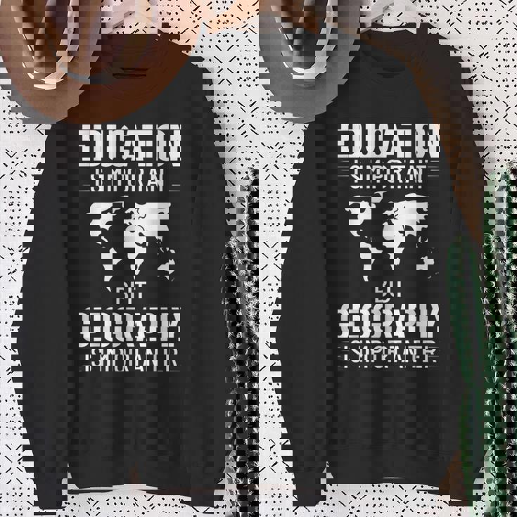 地理教師 地理学者 世界地図 学習史 スウェットシャツ 年配の女性への贈り物