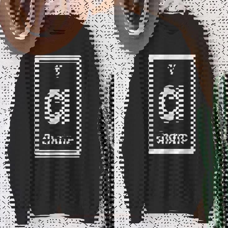 塩素 Cl 元素周期表 サイエンスギフト スウェットシャツ 年配の女性への贈り物