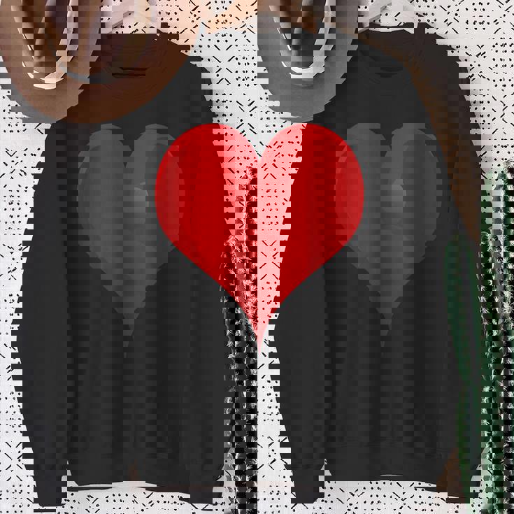 大きな赤いハート スウェットシャツ 年配の女性への贈り物