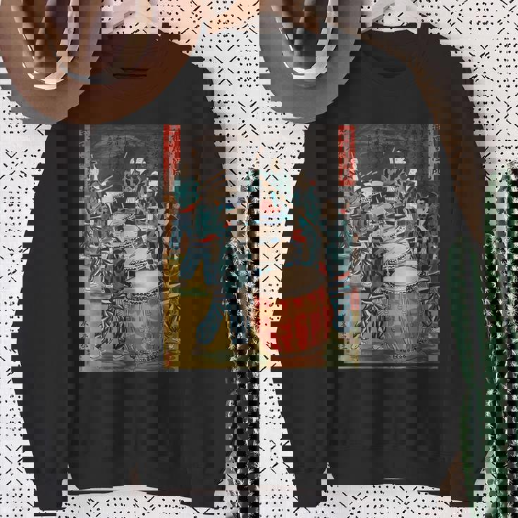 太鼓 太鼓 日本文化 日本 太鼓 音楽 楽器 スウェットシャツ 年配の女性への贈り物