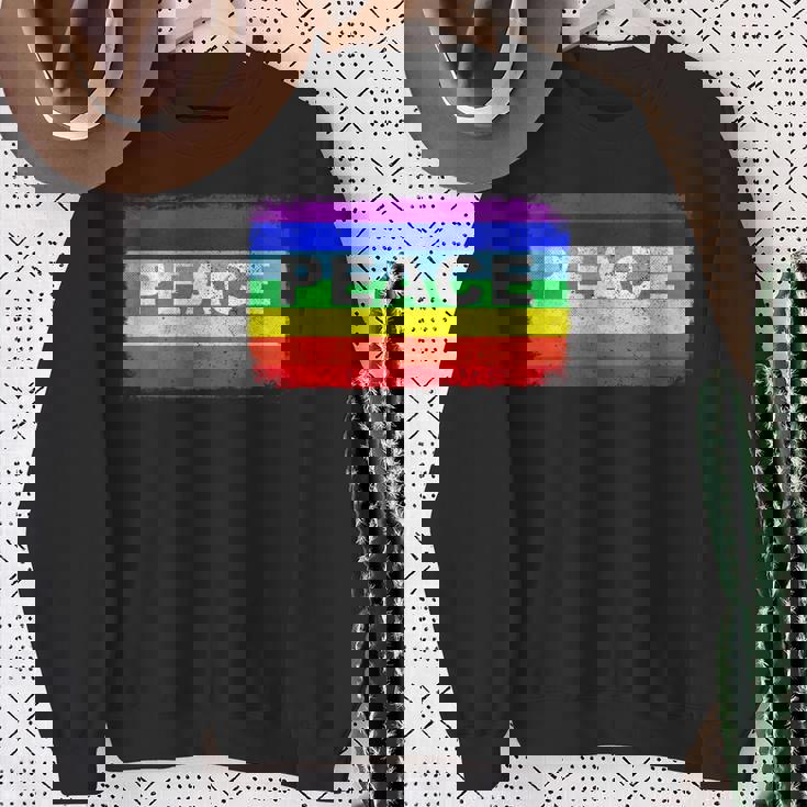 平和 シンボル 国旗 色 戦争反対 虹 Peace No Warintage スウェットシャツ 年配の女性への贈り物