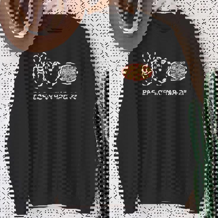 平和 愛 麻婆豆腐 レトロ 麻婆豆腐好き 食べ物好き スウェットシャツ 年配の女性への贈り物