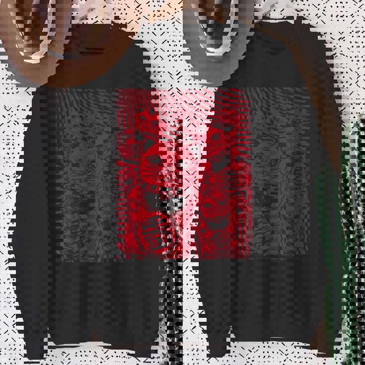 招き猫カワイイラッキーキャット日本のレトロなヴィンテージスタイル スウェットシャツ 年配の女性への贈り物