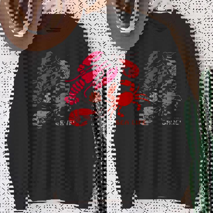 海洋生物、ロブスター、カニ、エビ、カミ、海洋、シーフード スウェットシャツ 年配の女性への贈り物