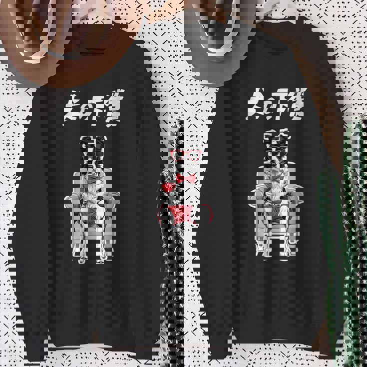 犬の下僕 ボーダーコリー 犬 おもしろ 面白い ネタ 笑える かわいい スウェットシャツ 年配の女性への贈り物