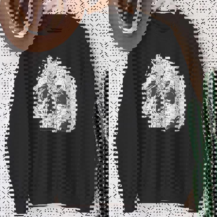 猫 ガイコツ メンズ おもしろ かわいい ネコ 面白いtシャツ 動物 メンズ レディース にゃんこ ネタ 服 長袖tシャツ スウェットシャツ 年配の女性への贈り物