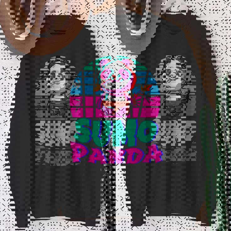 相撲パンダ力士ベーパーウェーブ和風美学 スウェットシャツ 年配の女性への贈り物