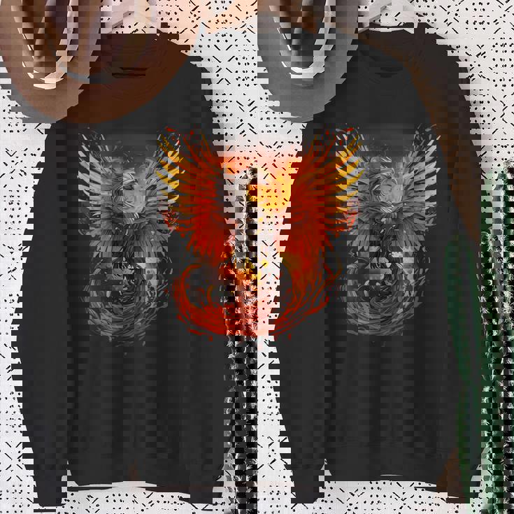 神話の鳥 若返り 不死鳥 芸術作品 ファイヤーバード リボーン スウェットシャツ 年配の女性への贈り物